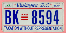 2000 plate no. BK-8594 with Mar. 2003 stickers.