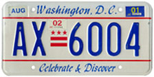 Plate no. AX-6004, issued Aug. 2000