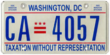Plate no. CA-4057, issued c.July 2004