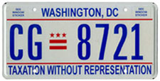 Plate no. CG-8721, issued c.Aug. 2005