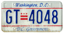 1991 base D.C. Government plate no. GT-4048