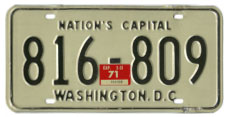 1970 general-issue passenger car plate no. 816-809