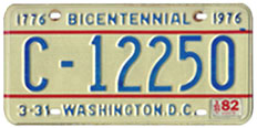 1974 base commercial plate no. C-12250