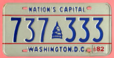 1978 plate no. 737-333 with 3-31-82 sticker.