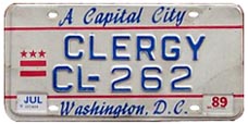 1984 base Clergy plate no. CL-262