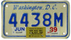 1984 base motorcycle plate no. 4438M validated for 1988 (exp. June 1989), with inspection sticker