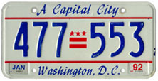 1991 general-issue passenger car plate no. 477-553