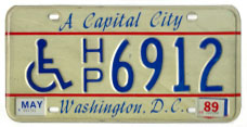 1984 base handicapped person plate no. HP6912
