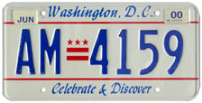 1999 general-issue passenger car plate no. AM-4159