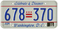 1991 Passenger plate no. 678-370 validated for 1994-1995 (exp. June 1995)