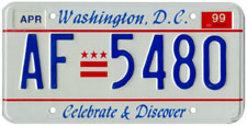 Plate no. AF-5480, issued April 1998