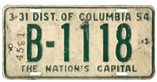 1953 (exp. 3-31-54) Bus plate no. B-1118, marked "Return to Greyhound Lines, Cleve." on back. Number 4531 stamped on the front is assumed to be a Greyhound bus identifier.