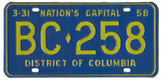 1957 (exp. 3-31-58) Bus plate no. BA-258