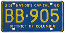 1959 (exp. 3-31-60) Bus plate no. BB-905