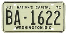 1969 (exp. 3-31-70) Bus plate no. BA-1622