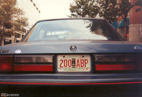 A Ford Mustang registered with City Bicentennial plate no. 200-ABP stickered to expire in October 1992.