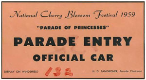 1959 Cherry Blossom Festival permit