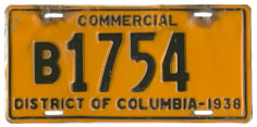 1938 Commercial plate no. B1754