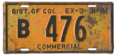 1940 Commercial plate no. B 476