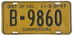 1946 (exp. 3-31-47) Commercial plate no. B-9860