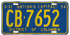 1957 Commercial (Truck) plate no. CB-7652