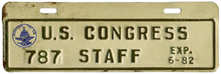 1981-82 U.S. Congress Staff permit no. 787