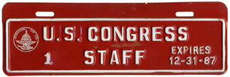 1987 U.S. Congress Staff permit no. 1