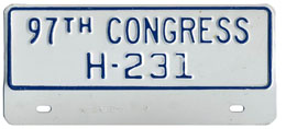 97th Congress (House of Rep.) permit no. S-231