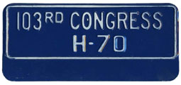 103rd Congress (House of Rep.) permit no. H-70
