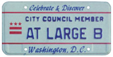 1991 Baseplate marked CITY COUNCIL MEMBER - AT LARGE B