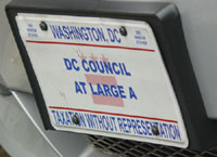 Plate marked DC Council At Large A