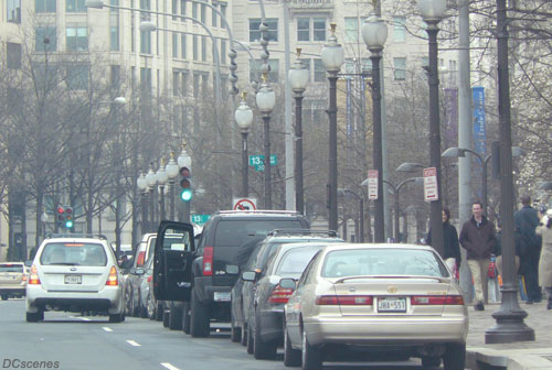 March 17, 2009, scene on Pennsylvania Ave., NW, near the District Building.