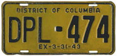 1942 Diplomatic plate no. 474