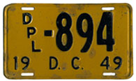 1949 (exp. 3-31-50) Diplomatic plate no. 894