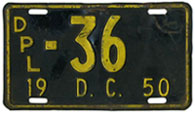1950 (exp. 3-31-51) Diplomatic plate no. 36