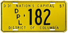 1956 Diplomatic plate no. 182
