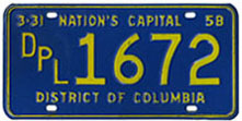 1957 Diplomatic plate no. 1672