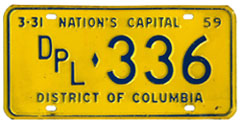 1958 (exp. 3-31-59) Diplomatic plate no. 336