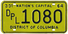 1963 (exp. 3-31-64) Diplomatic plate no. 1080
