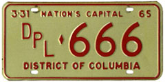 1964 (exp. 3-31-65) Diplomatic plate no. 666