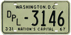 1966 (exp. 3-31-67) Diplomatic plate no. 3146