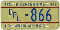 1974 (exp. 3-31-75) Diplomatic plate no. 866