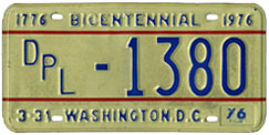 1975 (exp. 3-31-76) Diplomatic plate no. 1380