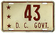 1952 D.C. Government plate no. 43