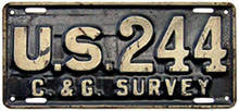 pre-1942 U.S. Coast and Geodetic Survey plate no. 244