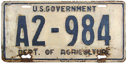 pre-1942 U.S. Dept. of Agriculture plate no. A2-984