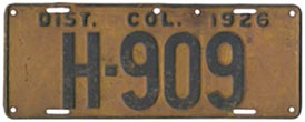 1926 Hire (Taxi) plate no. H-909