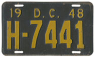 1948 Hire (Taxi) plate no. H-7441