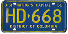 1957 Hire (Taxi) plate no. HD-668