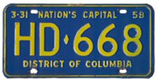 1957 Hire (Taxi) plate no. HD-668